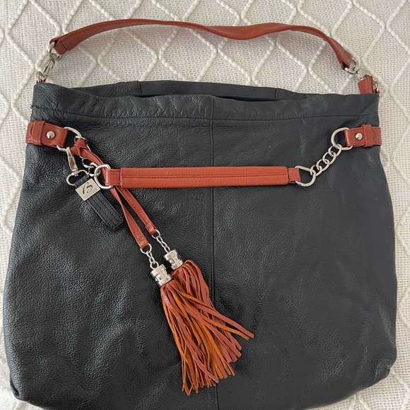 Black and Brown Leather Handbag - Picture 1 of 3